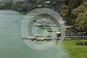 The lake of Amatitlan is a crater lake located in Guatemala photo