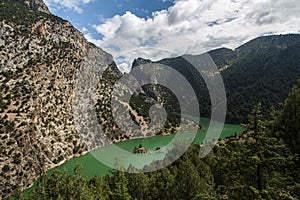 Lake Amongst Forested Mountains