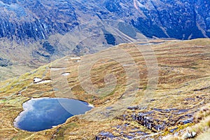 Lake in Andes Mountains near Huaraz, Peru