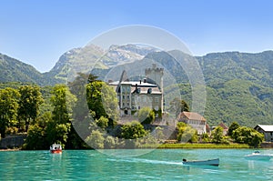 Lake Annecy with castle