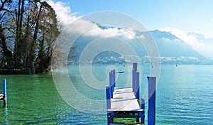 Lake of annecy in winter