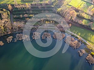 Lake Annone landscape in autumn photo