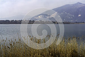 The lake of Annone at Oggiono, Lombardy, italy photo