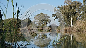 Lake at Antipatris Fort Binar Bashi, Yarkon Tel-Afek National Park in the morning