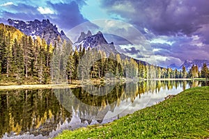 Lake Antorno, Dolomites photo