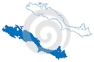 Lake Arenal (Republic of Costa Rica) map vector illustration photo