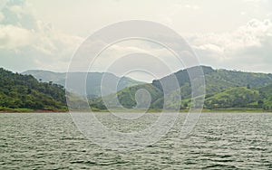 Lake arenal and surrounding rainforest in the Alajuela region of Costa Rica