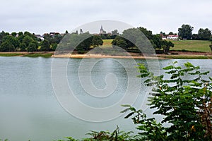 Lake of Arzacq-Arraziguet along the Chemin du Puy, route of the Way of St James