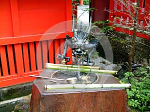Lake Ashi dragon fountain, Japan