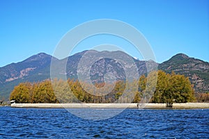 Lake in Autumn with Golden Trees