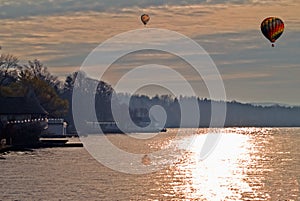 Lake in autumn scene photo