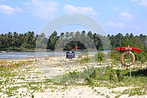 the lake and backwaters behind Dharmadam beach in Kannur, Kerala, India