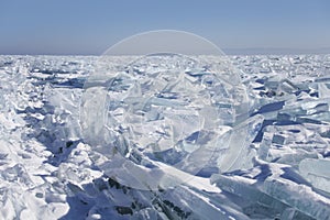 Lake Baikal ice-drift. Winter landscape