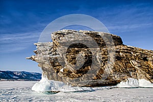 Lake Baikal, the island Ogoy, Cape, dragon, winter