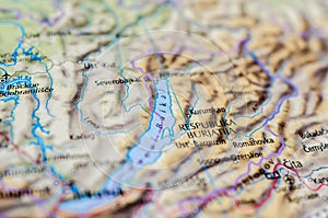 Lake Baikal on map