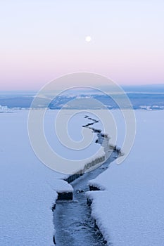 Lake Baikal under a snow