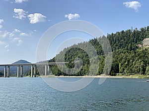 Lake Bajer or Artificial reservoir Bajer on the river Licanka, Fuzine - Gorski kotar, Croatia / Umjetno jezero Bajer