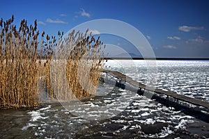 Lake Balaton in witer time photo