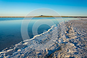 Lake Baskunchak, Astrakhan region, Russia.