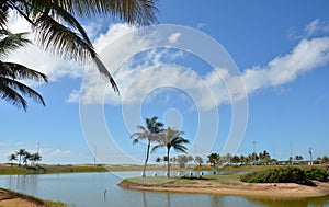 The lake on the beach Orla de Atalaia in the capital,Aracaju,Sergipe