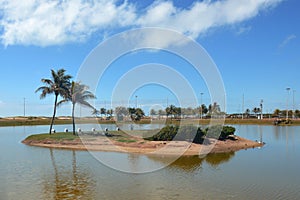 The lake on the beach Orla de Atalaia in the capital,Aracaju,Sergipe