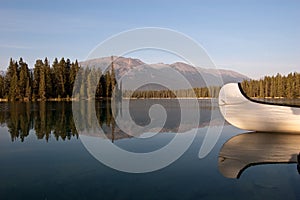 Lake Beauvert at Jasper, Alberta, Canada