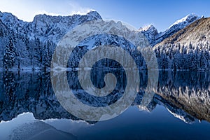 Lake  BelopeÅ¡ko in a fresh snow