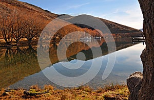 Lake Benmore in Autumn, Otago, New Zealand