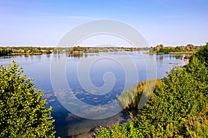 Lake Berezovka in the Kaliningrad region at noon
