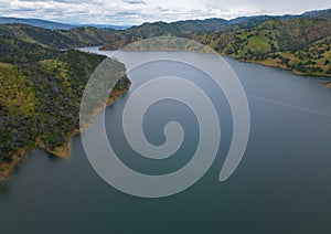 Lake Berryessa, aerial view near Monticello Dam