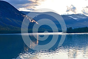 Lake and biggest swedish mountains, Nikkaluokta