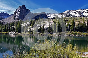 Lake Blanche Hiking Trail panorama views. Wasatch Front Rocky Mountains, Twin Peaks Wilderness,  Wasatch National Forest in Big Co