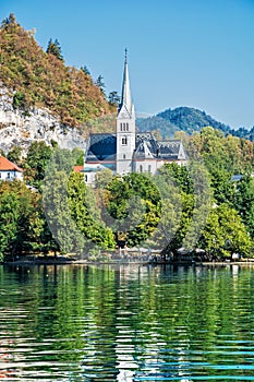 Lake Bled with Assumption of Mary Pilgrimage Church, Slovenia