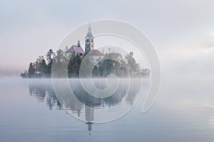 Lake Bled with the church