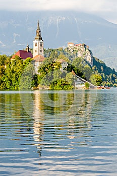 Lake Bled, island and Castle photo