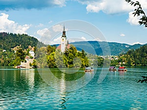 Lake Bled with its island, in Slovenia Europe