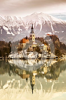 Lake Bled with St. Marys Church of the Assumption on the small i