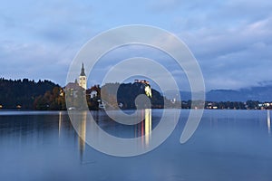 Lake Bled under Twilight, Slovenia