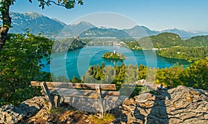 Lake Bled, view from above, Slovenia
