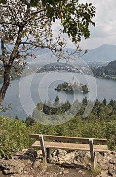 Lake Bled view from above in Slovenia