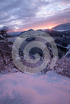 Lake Bled on a winter morning