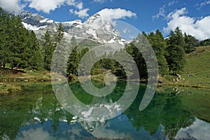 Lake Blue with Mount Cervino (Matterhorn) on the background