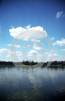 Lake and blue sky