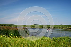 Lake with blue sky