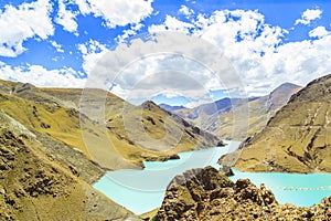 Lake with blue sky