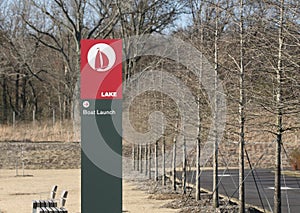 Lake and Boat Launch Sign