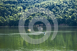 Lake and boats.