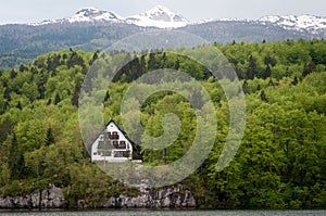 Lake Bohinj, house in the forest.