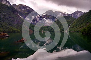 Lake Bondhus in Folgefonna national park, Hordaland county, Norway