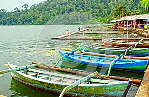 Lake Bratan, outrigger canoes (prahu)